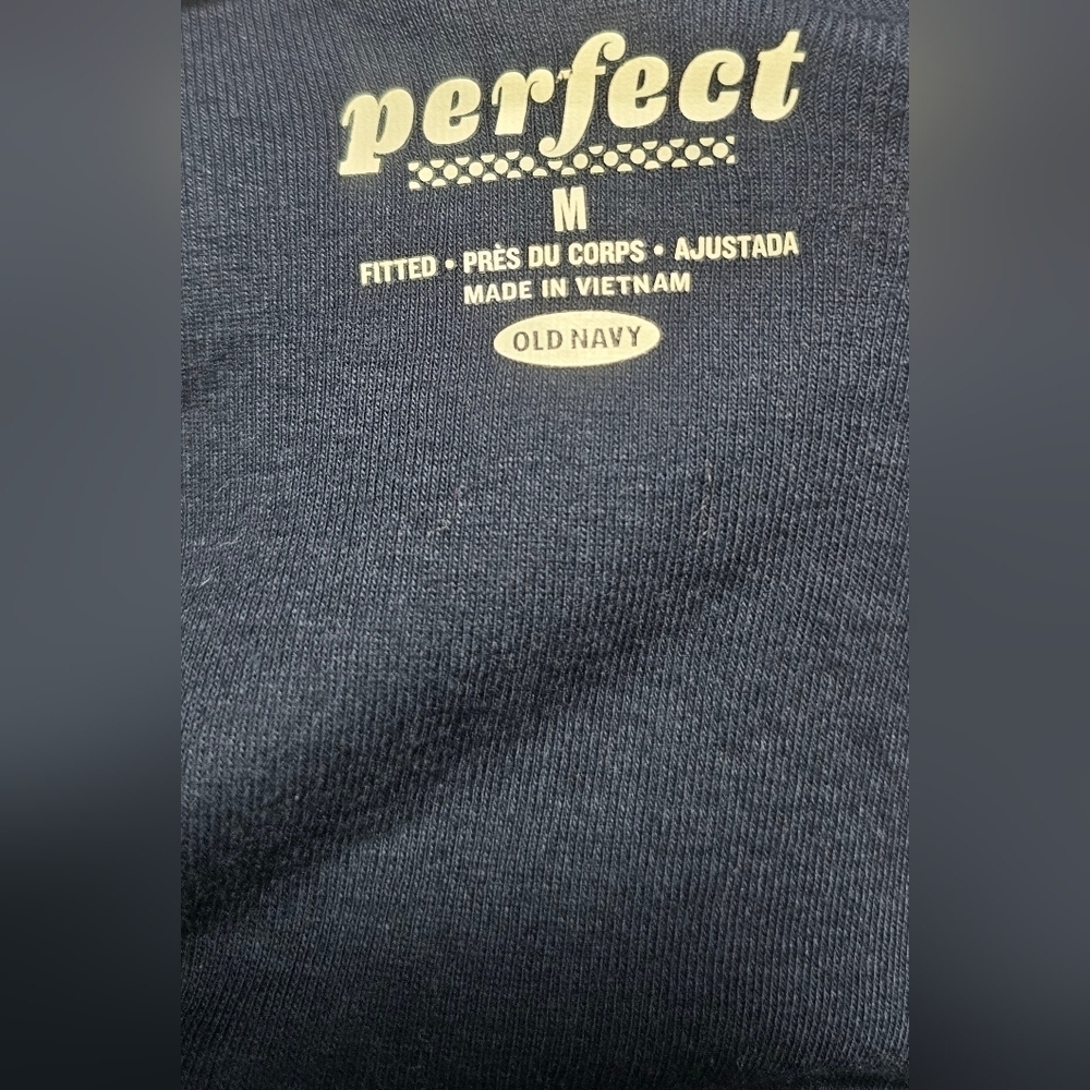 Old Navy Perfect Fitted V-Neck Long Sleeve Air Force Rhinestones Tee Sz MED NWT - Picture 7 of 12